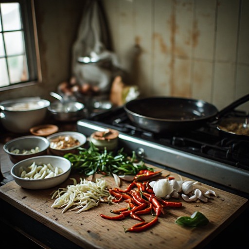 Bahan masakan yang sudah dipotong dan disiapkan sebelum mulai memasak.